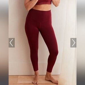 Aerie offline real me high waisted leggings burgundy ivy dark red size large